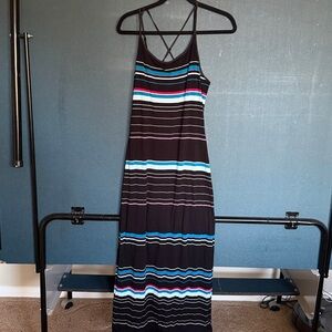 White House black market size small striped maxi dress adjustable straps